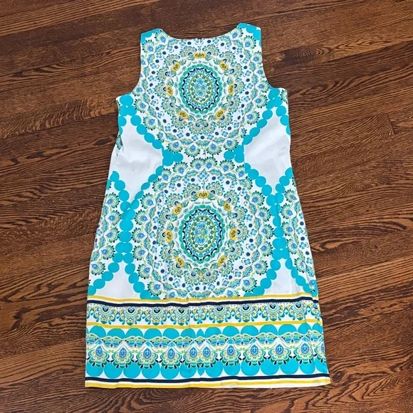 London Times Elegant Gray and White Dress - Picture 3 of 4